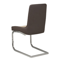 Ensemble de 2 chaises / 36"H / Simili-Cuir Brun / Chrome