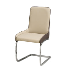 Ensemble de 2 chaises / 36"H / Simili-Cuir Brun / Chrome