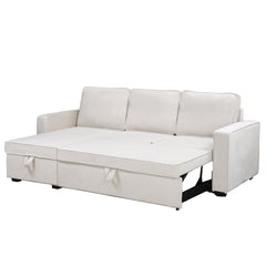 Reversible Sectional Sofa Bed - Beige Fabric - Olivia