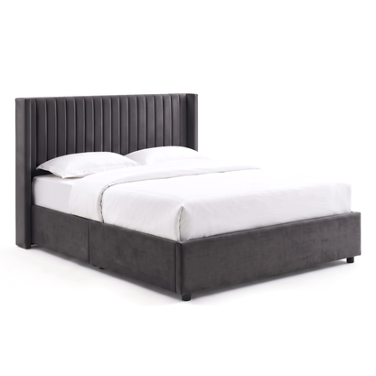 Bena - Full Bed - Grey Velvet