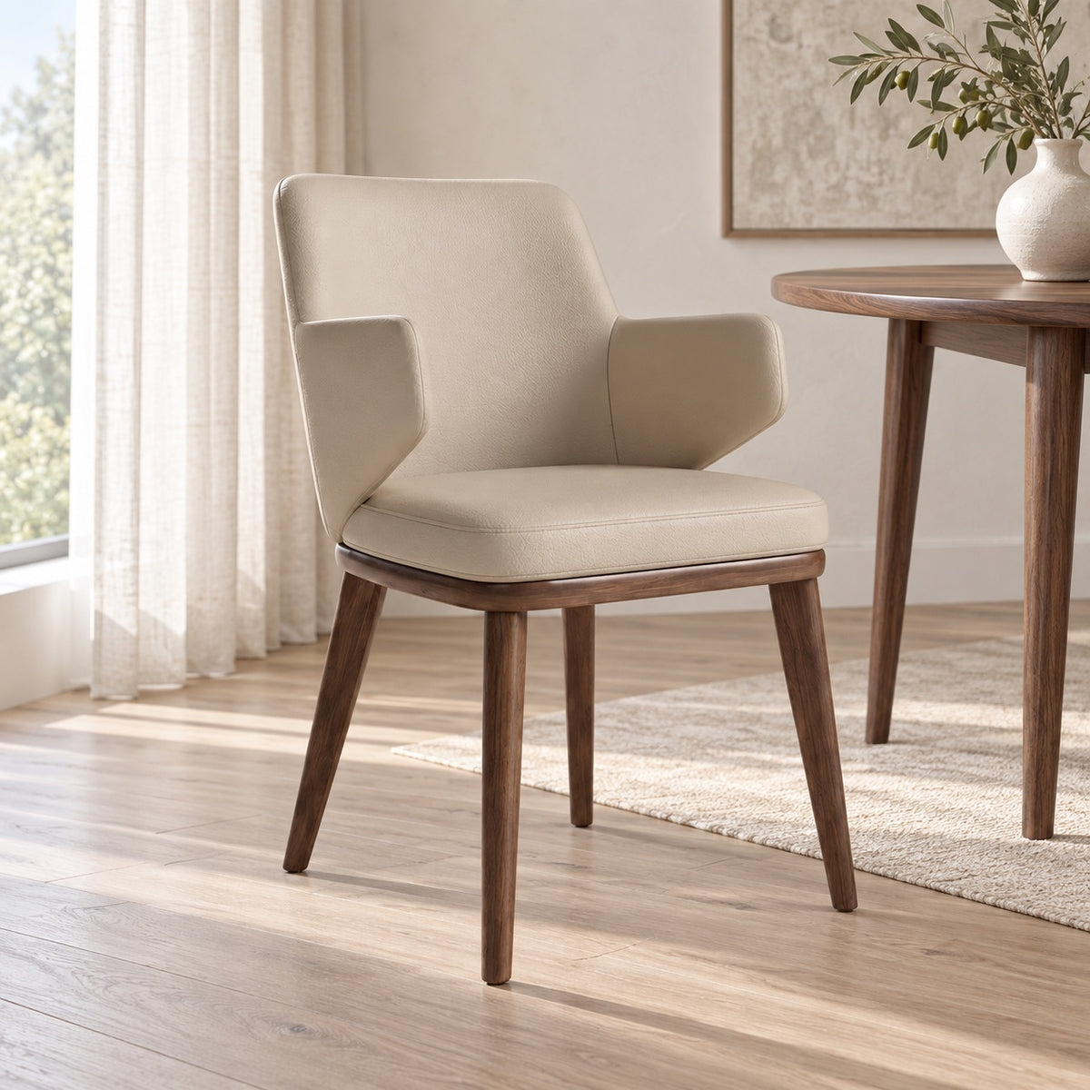 Bria - Dining Chair - Beige Leather