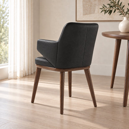 Bria - Chaise de Salle à Manger - Cuir Noir