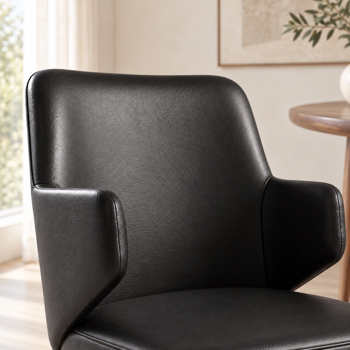 Bria - Chaise de Salle à Manger - Cuir Noir