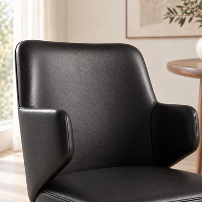 Bria - Chaise de Salle à Manger - Cuir Noir
