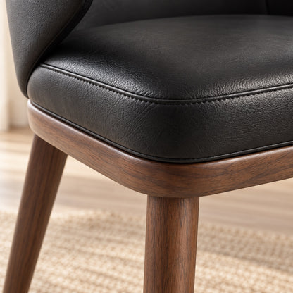 Bria - Chaise de Salle à Manger - Cuir Noir