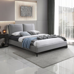 Bed - King / Gray PU Leather