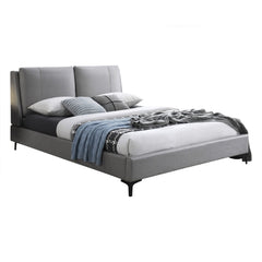 Bed - King / Gray PU Leather