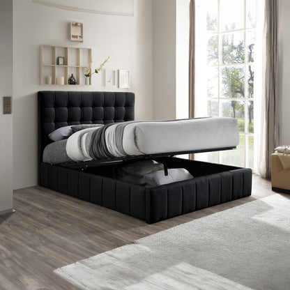 Vincent - Double Bed - Black Fabric
