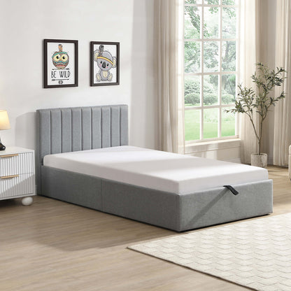 Norah - Twin Bed with Storage - Grey Fabric