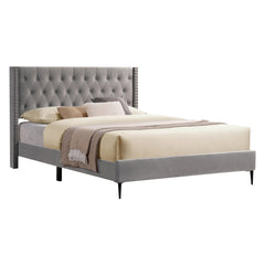 Bed - Full / Gray Velvet
