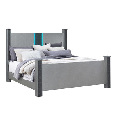 Avenzo - Queen Bed - Silver