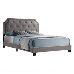 Bed - Full / Gray Velvet