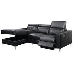 L-Shaped Sectional Sofa - Diego - Black Leather