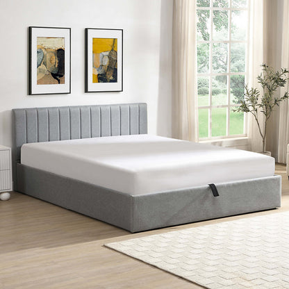 Norah - Full Bed with Storage - Grey Fabric