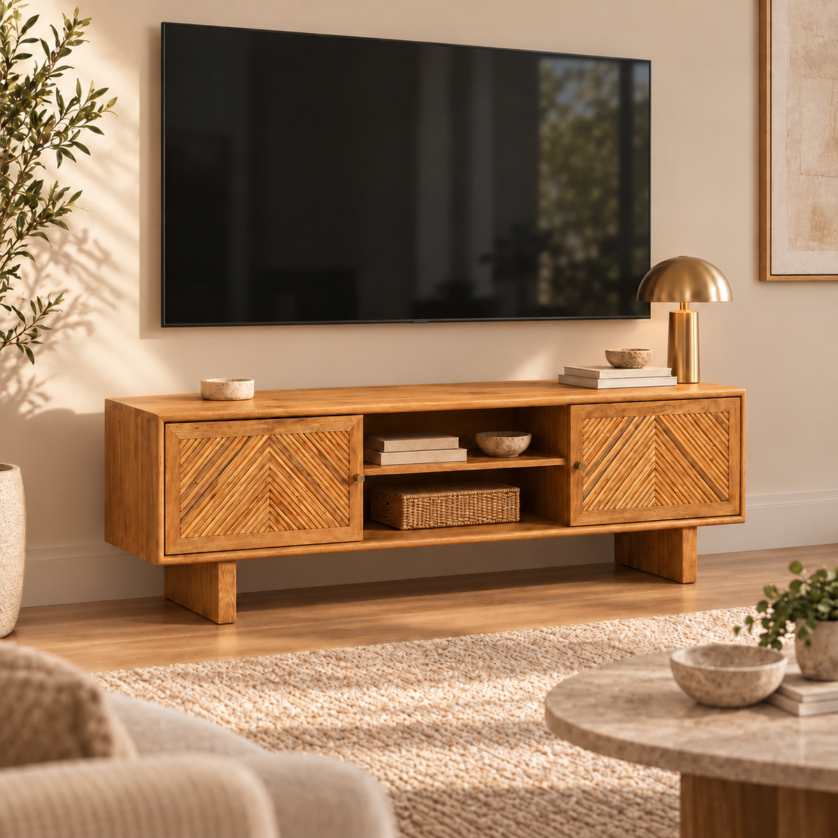 Canto - TV Stand - Solid Wood - 63 in