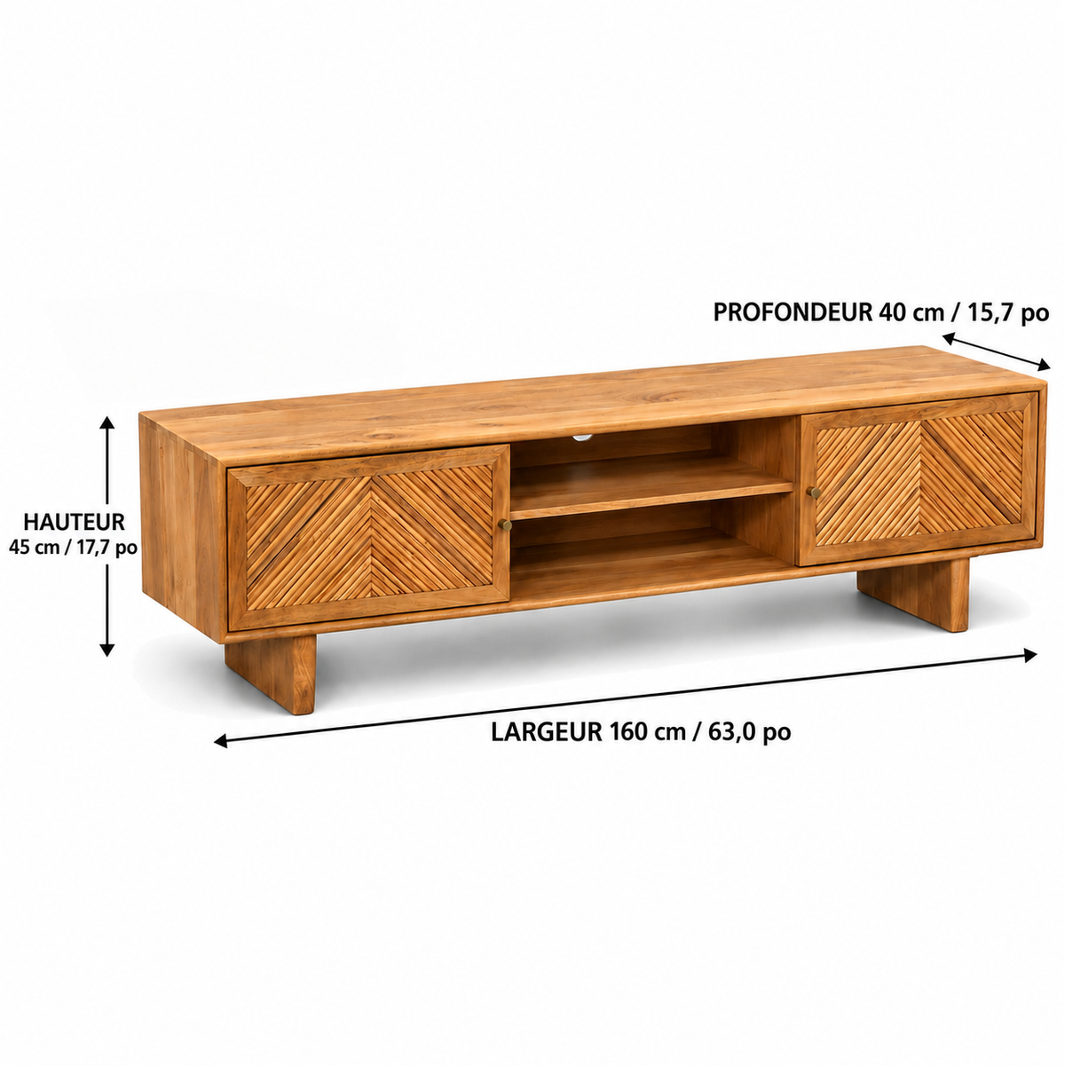 Canto - TV Stand - Solid Wood - 63 in