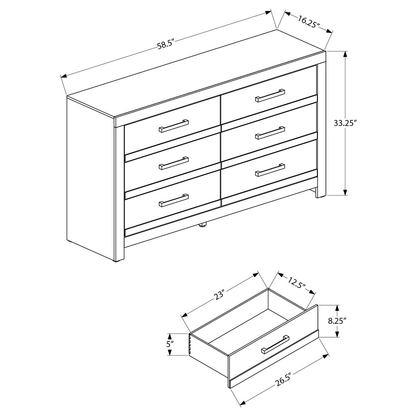 Aurelia - 6-Drawer Dresser - Natural Finish