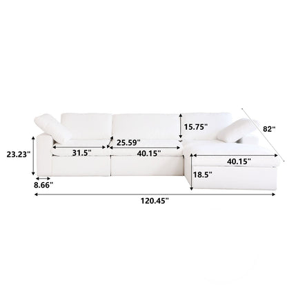 Cozy - Sofa Modulaire Sectionnel - Tissu Côtelé Beige