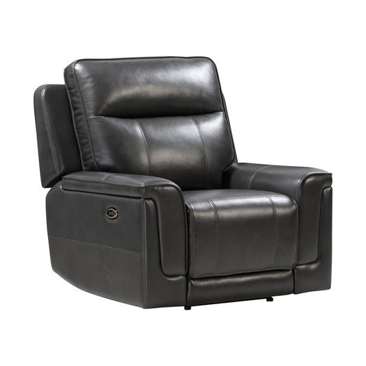 Electric Recliner Chair - Anthracite Gray Leather - Dallas 1200