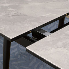 Dining Table - 36" X 80" / Marble / Tempered Glass