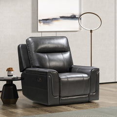 Electric Recliner Chair - Anthracite Gray Leather - Dallas
