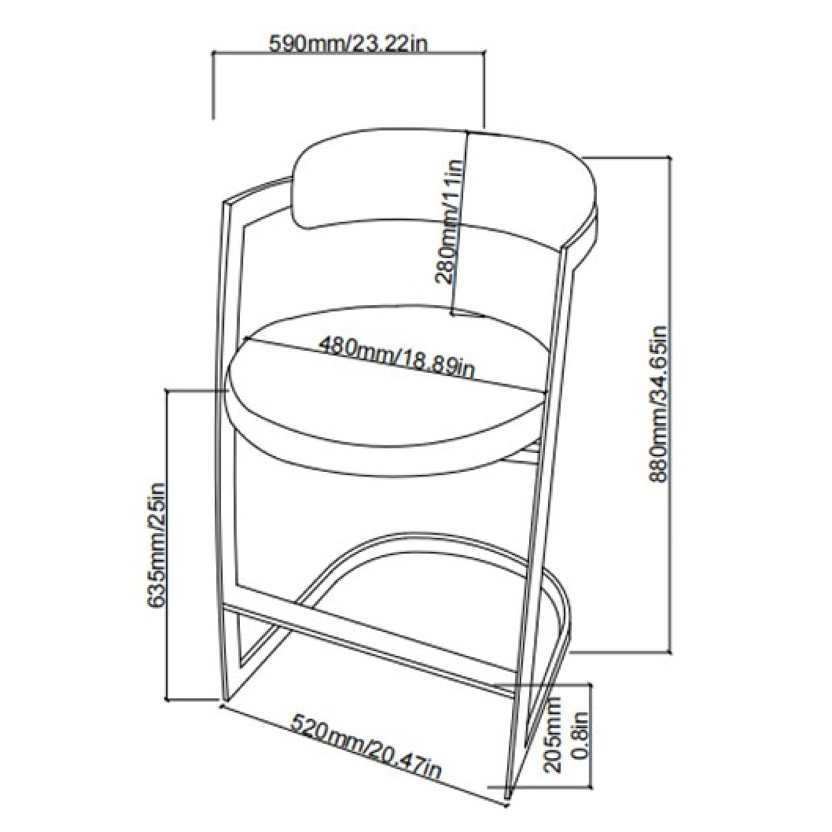 Denis - Chaise De Comptoir - 2pcs - Simili-Cuir Beige