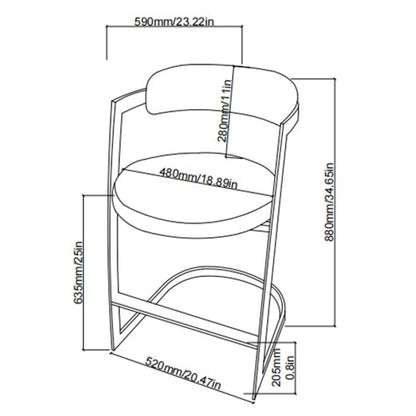 Denis - Chaise De Comptoir - 2pcs - Simili-Cuir Beige