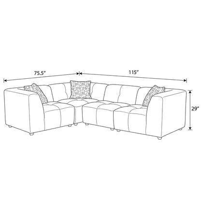 Canopy - Sofa Sectionnel Modulaire Reversible - Tissu Bleu