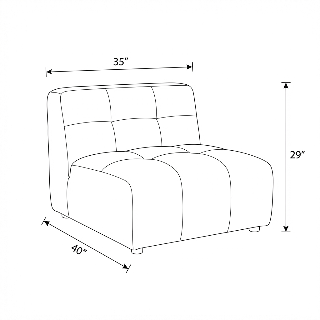Canopy - Module sans accoudoir - Tissu bleu