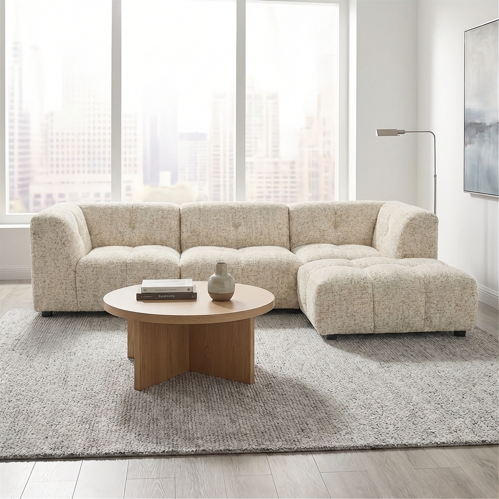 Canopy - Sofa Sectionnel Modulaire Reversible - Tissu Beige
