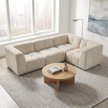 Canopy - Sofa Sectionnel Modulaire Reversible - Tissu Beige
