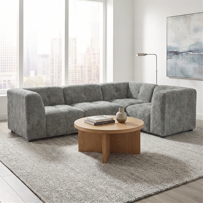 Canopy - Sofa Sectionnel Modulaire Reversible - Tissu Gris