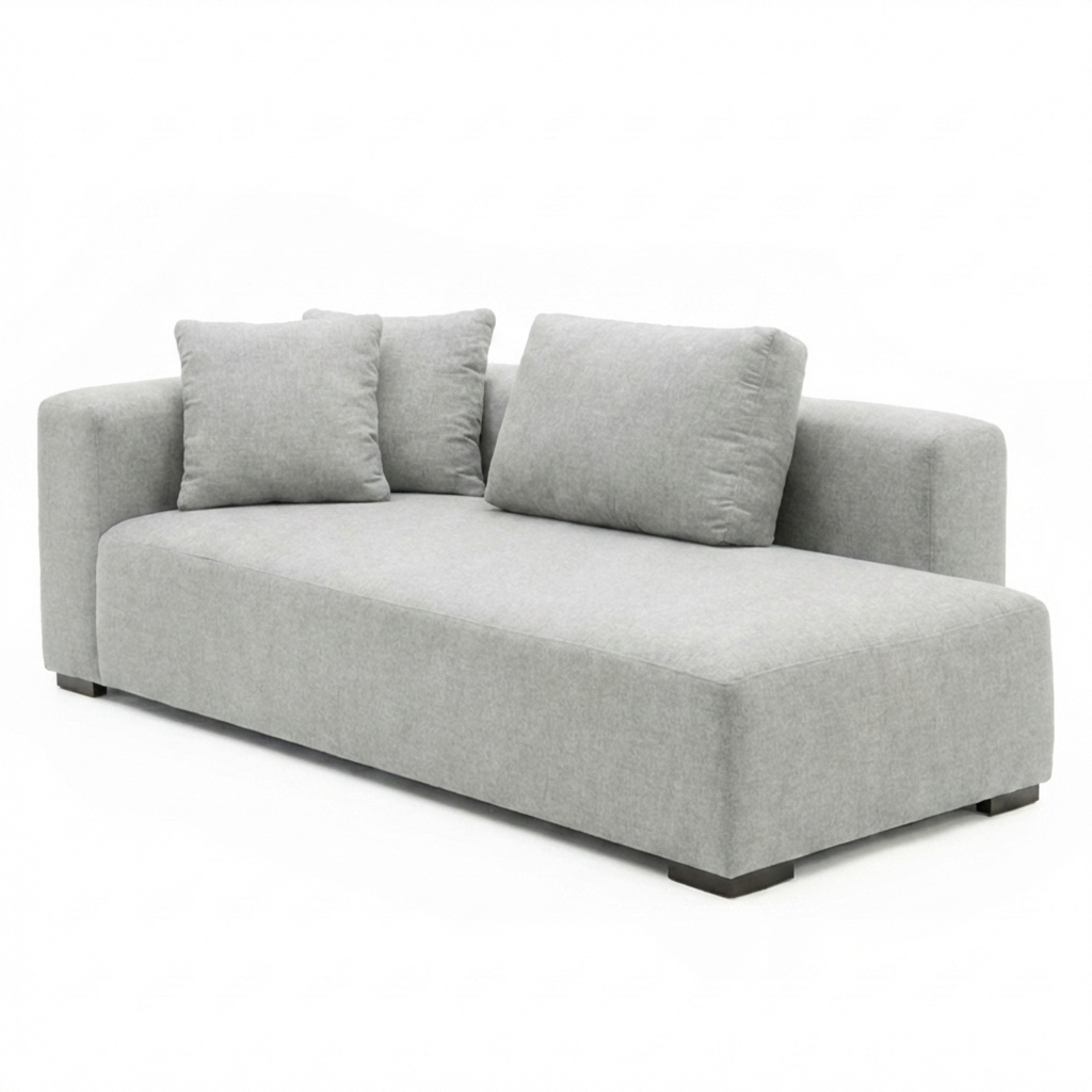 Flex - Module chaise longue droite - Tissu Gris