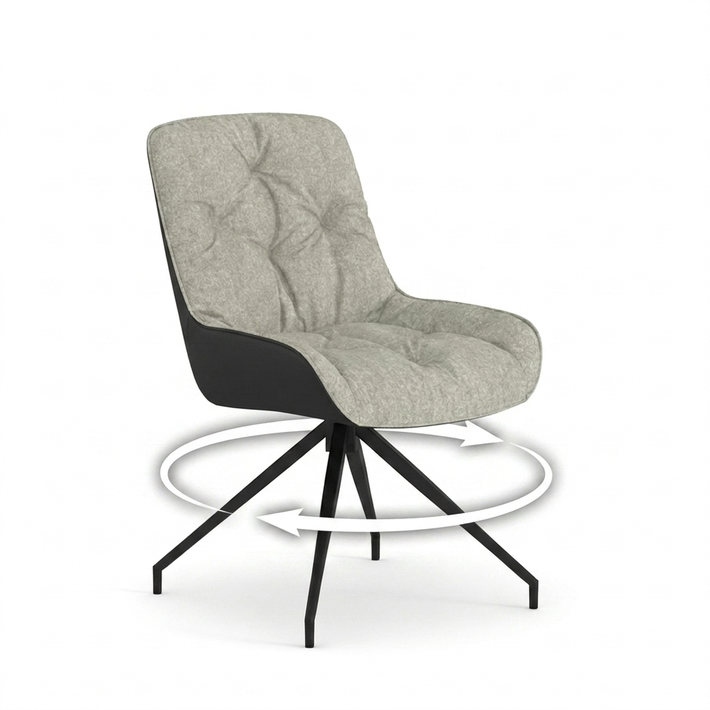Maverick - Dining Chair - Swivel - Grey and Black