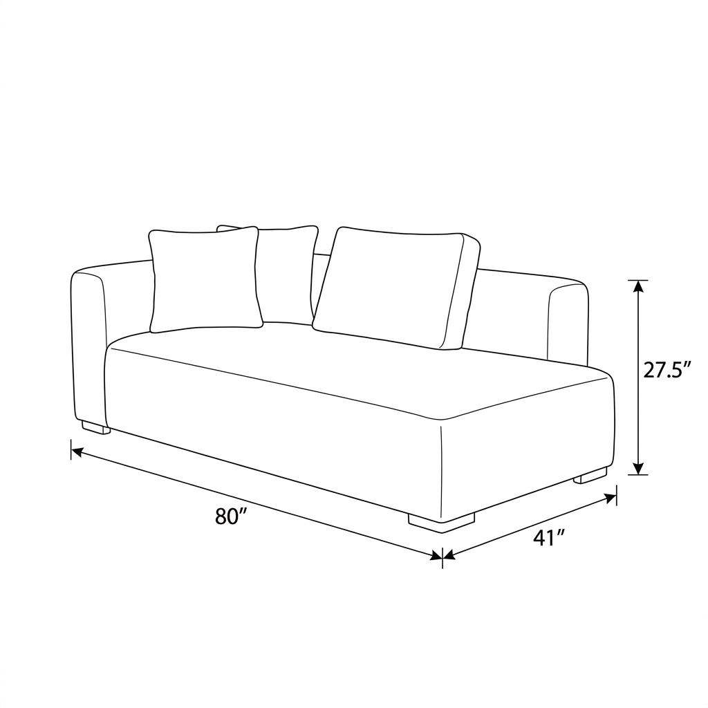 Flex - Module chaise longue droite - Tissu Gris
