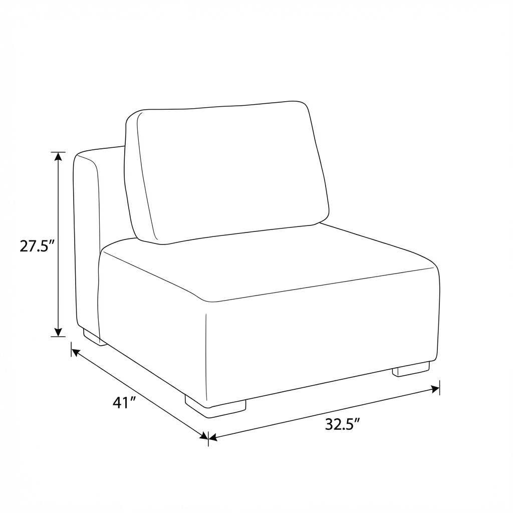 Flex - Module sans accoudoir - Tissu Gris