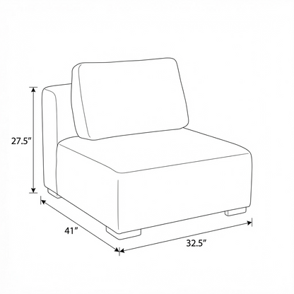 Flex - Module sans accoudoir - Tissu Gris