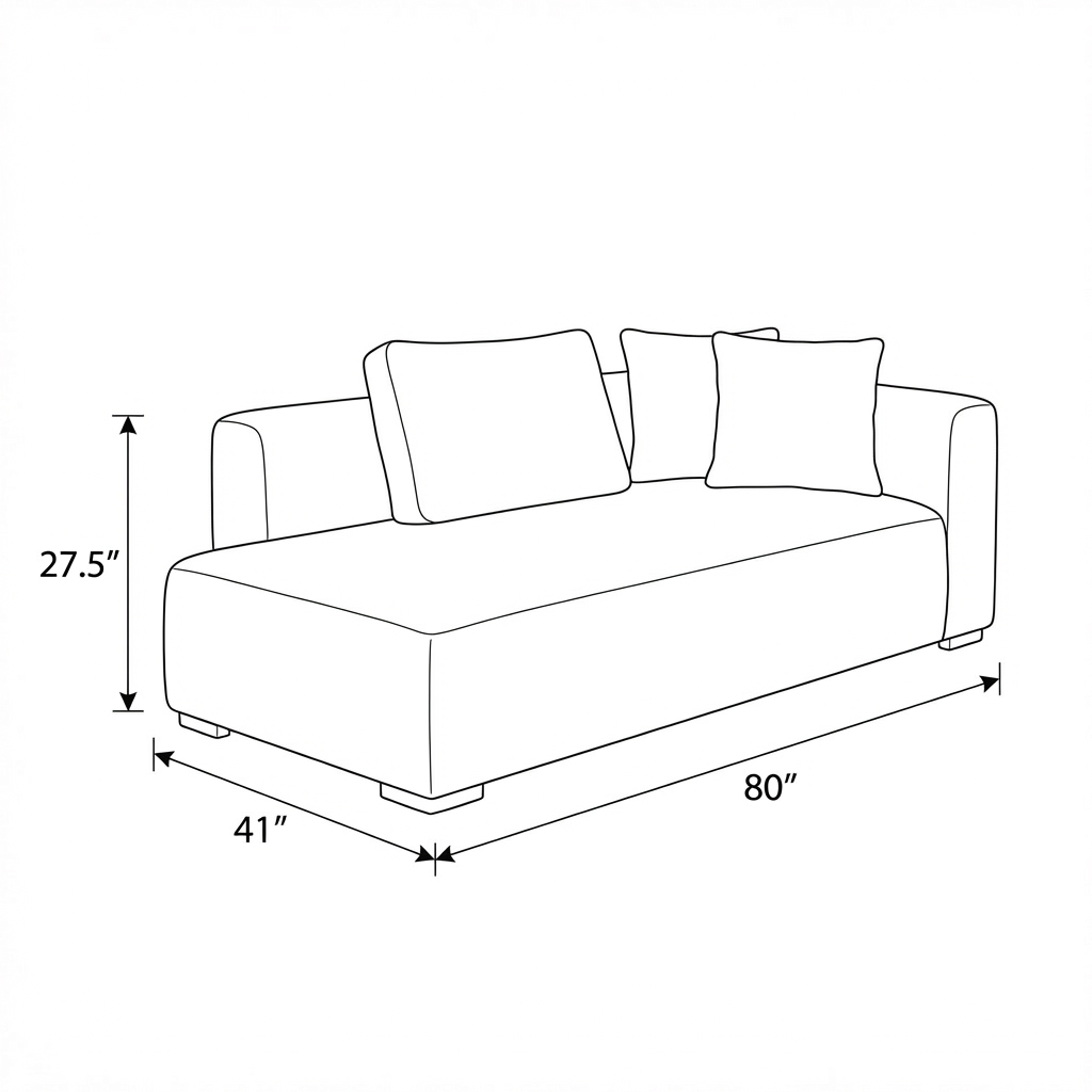 Flex - Module chaise longue gauche - Tissu Gris