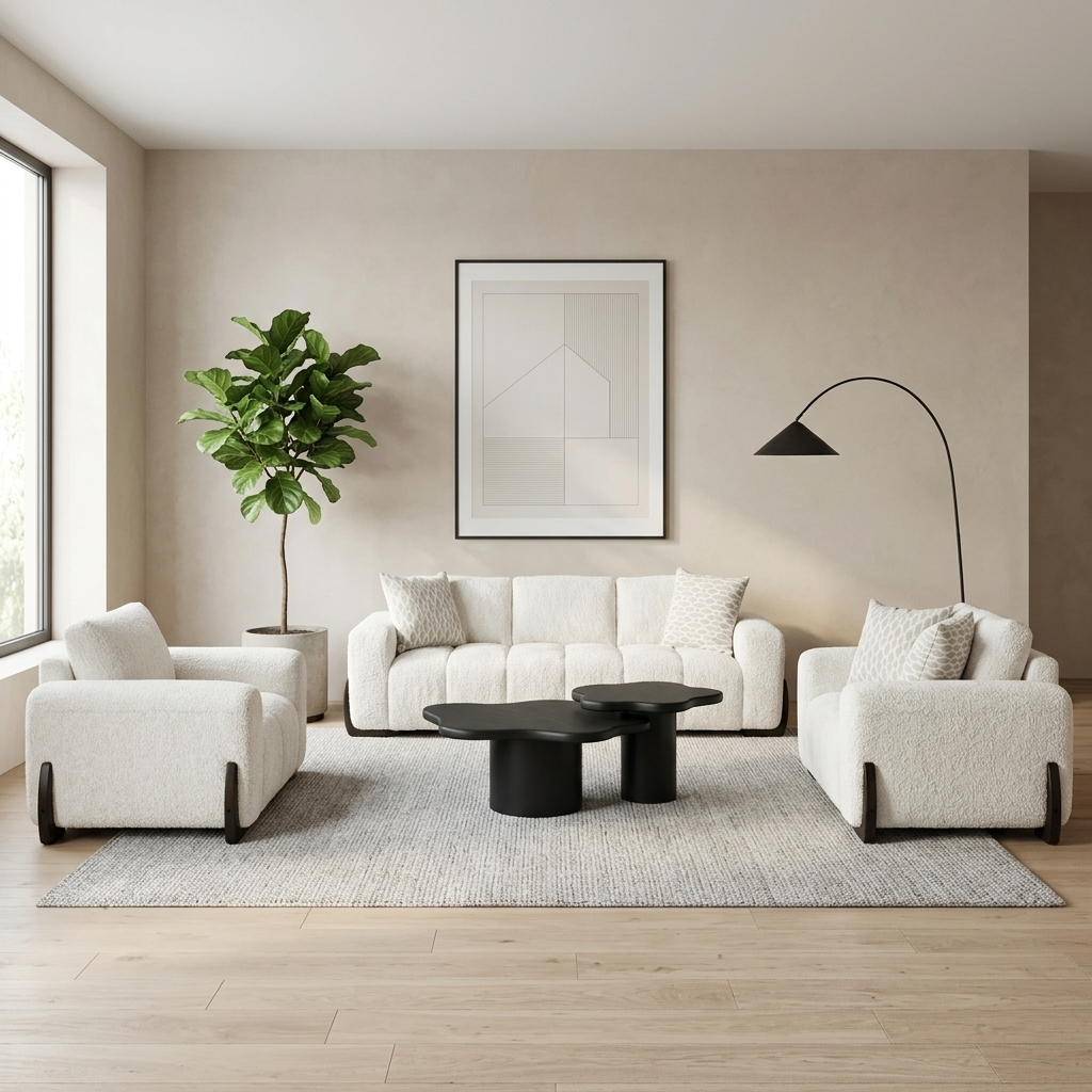 Boreal - Sofa - Tissu Bouclé Ivoire