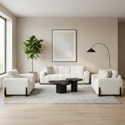 Boreal - Sofa - Tissu Bouclé Ivoire