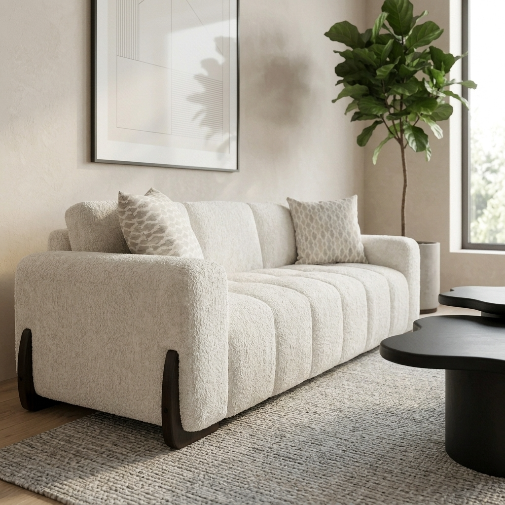 Boreal - Sofa - Tissu Bouclé Ivoire