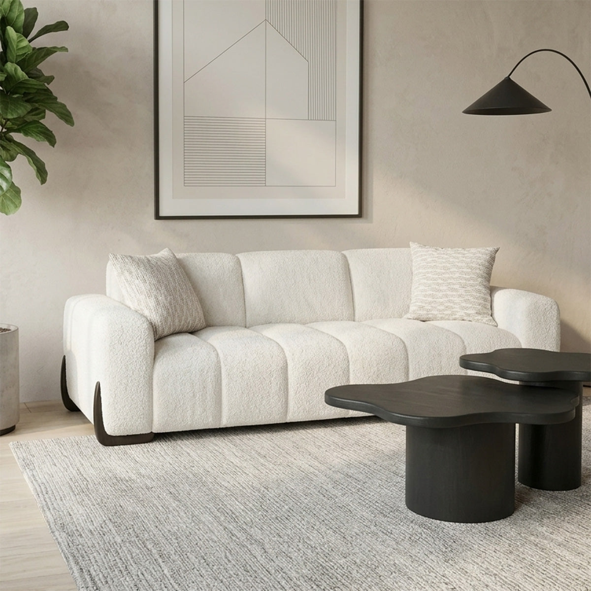 Boreal - Sofa - Tissu Bouclé Ivoire
