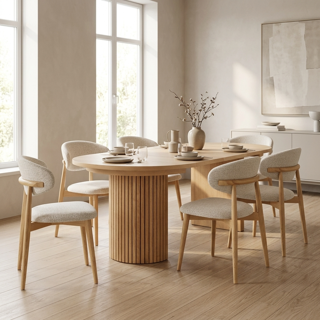 Emy - Chaise de Salle à Manger - Tissu Beige