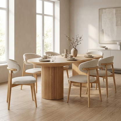Emy - Chaise de Salle à Manger - Tissu Beige