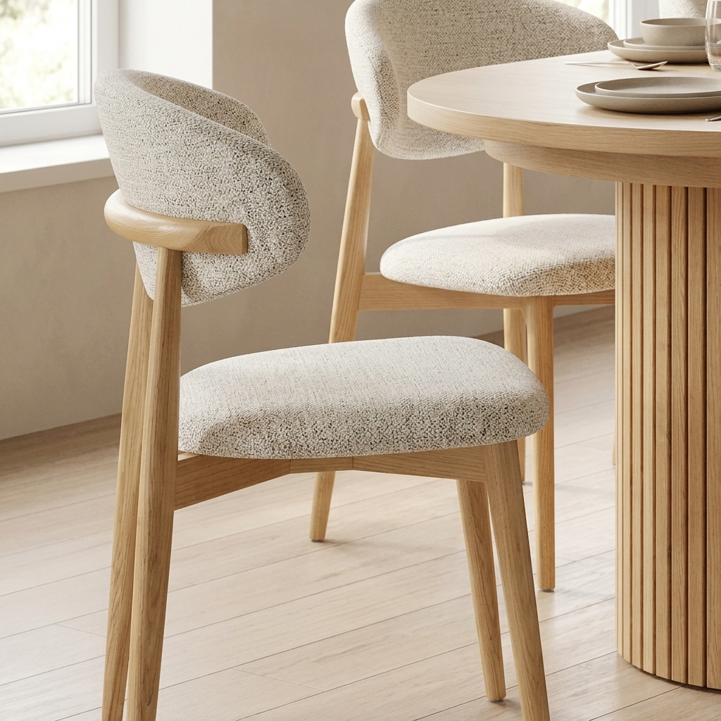 Emy - Chaise de Salle à Manger - Tissu Beige