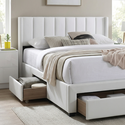 Tessa - Full Bed - Beige Fabric