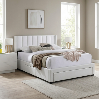 Tessa - Full Bed - Beige Fabric
