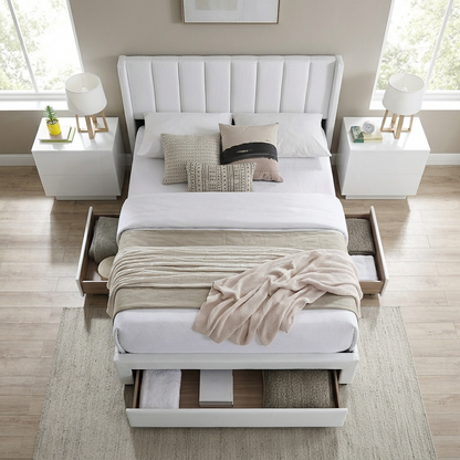 Tessa - Full Bed - Beige Fabric