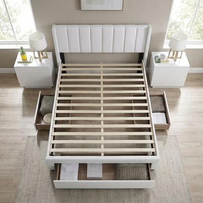 Tessa - Full Bed - Beige Fabric