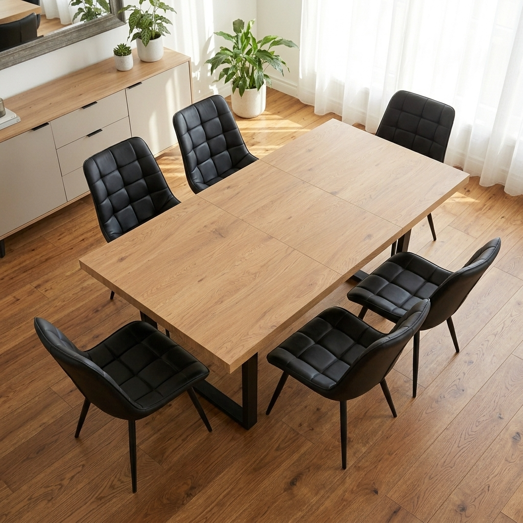Aurora - Chaise de Salle à Manger - Simili-Cuir Noir